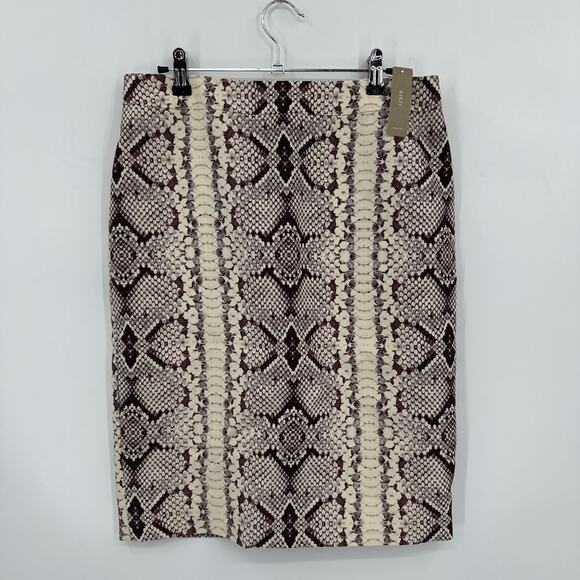 J.Crew No.2 Pencil Skirt in Python Print Size 6 NWT